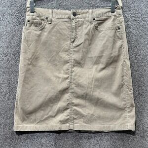 LL Bean Corduroy Skirt Women 10P Tan A Line Knee Length Casual Career